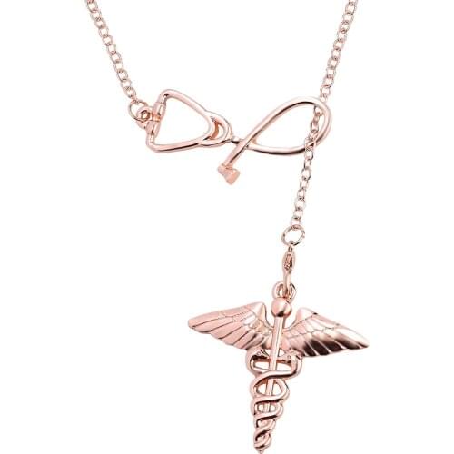 Stethoscope Lariat Necklace Heart And Stethoscope Pendant For Doctor Medical Student Gift The Doctor Nurse Jewelry