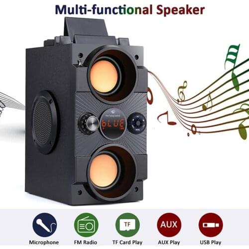 40W Big Power Portable Bluetooth Speaker Outdoor Wireless Subwoofer Boombox Column Sound Music Center Support AUX TF FM Radio