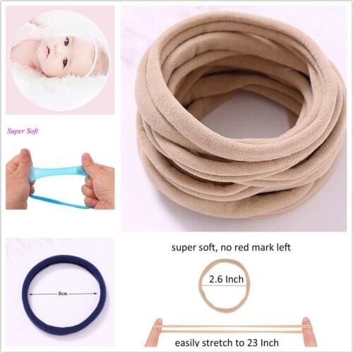 11pcs/lot Soft Nylon Headband for Baby Girl DIY Hair Accessories Elastic Head Band Kids Children Fashion Headwear Baby Turban