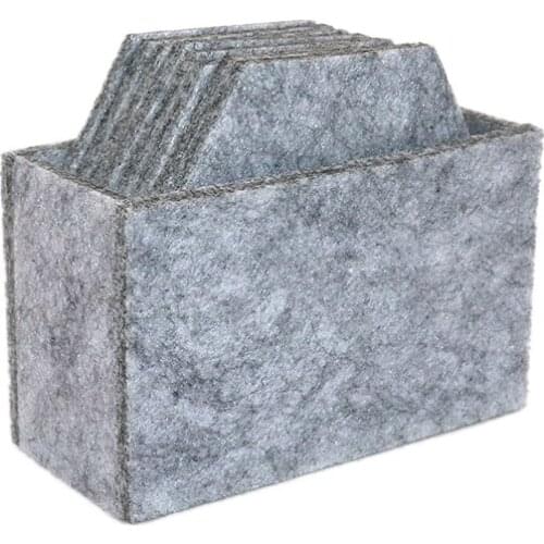 Practical and durable cup mat 8PCS Felt Thicken Coaster Set With Coaster Box Portable Household Retro Cup Mat Set For Drinks