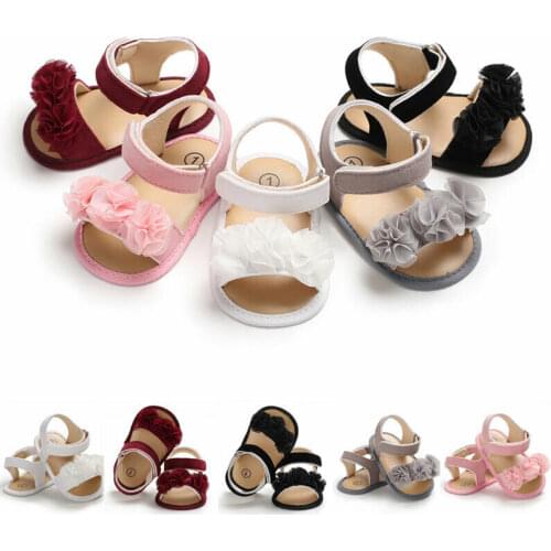 Newborn Kid Baby Girl Flower Sandals Summer Casual Crib Shoes First Prewalker 0-18M