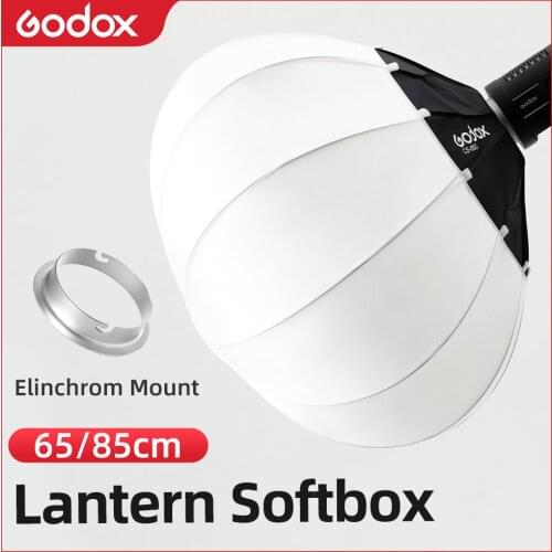 Godox CS-65D 65cm CS-85D 85cm Lantern Foldable Quick-install Portable Round Shape Softbox Light for Elinchrom Mount Studio Flash