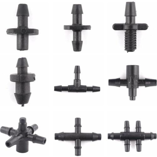50pcs Inner Dia 5mm Five Ways Hose Splitter Connect 3/5mm Hose Home Garden Flower Plant Drip Irrigation System Fittings
