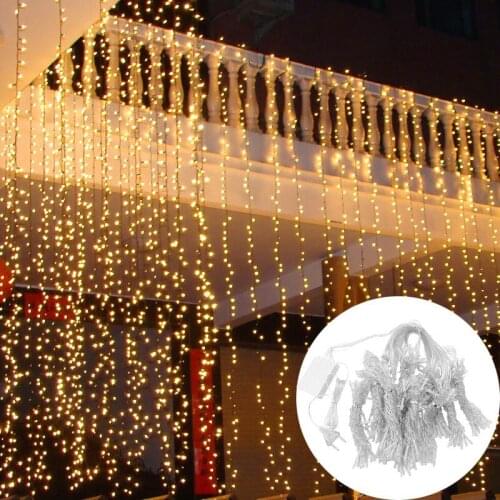 Led Icicle Curtain Light String Outdoor Waterproof Christmas Light for Courtyard Wedding Holiday Party Decoration New Year 2022