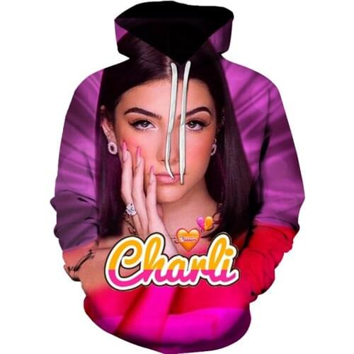 Charli Damelio Men Women Hoodies Casual Hip Hop Streetwear Long Sleeves Sweatshirts Boys Girls AutumnTops Coats
