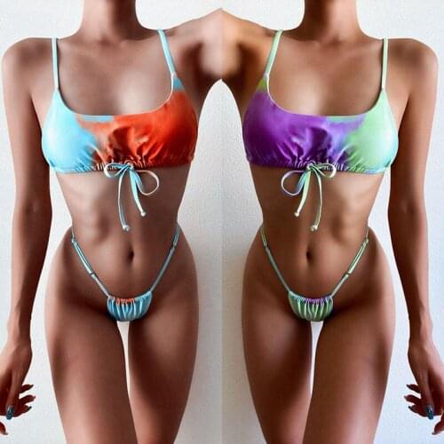 Bandeau Tops Bikini Fashion Womens Swimwear Brazilian G-String Thong Trikini Sexy Crop Top Swimsuit Beach Casual Bathing Suit