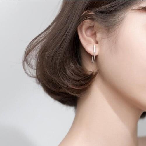 Dangle Earrings 100% 925 Sterling Silver Earrings Simple New Style