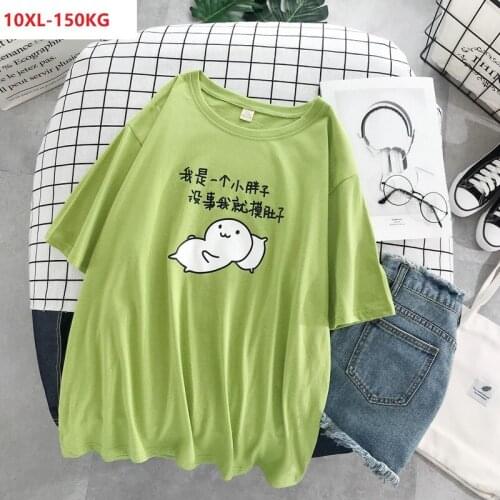 2020 new plus size 10XL funny t-shirts women short sleeve tees cotton summer letter tees oversize 8XL tops tees loose black 58