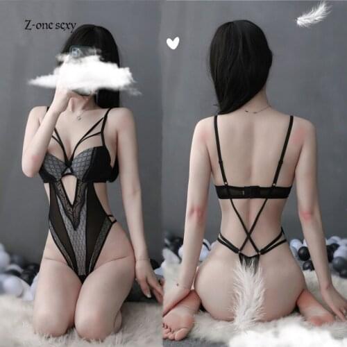 2021 new Bodysuit women fun open file corset bodysuit with steel ring cotton pad sexy temptation backless sexy lingerie