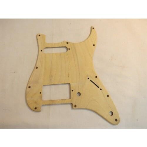 1PCS Hand made white Ailanthus wood Strat Pickguard High Quality SH #4358
