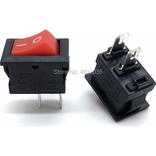 10pcs KCD11-101 3A/250V Small Red 10*15mm SPST 2PIN ON/OFF Boat Rocker Switch Car Dash Dashboard Truck RV ATV Home