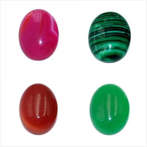 10pcs/lot 8 10 12 14 16 18 20mm CAB Cabochon Natural Stone Oval Beads For DIY Jewelry Making Agates Lapis Lazuli Diy Necklace