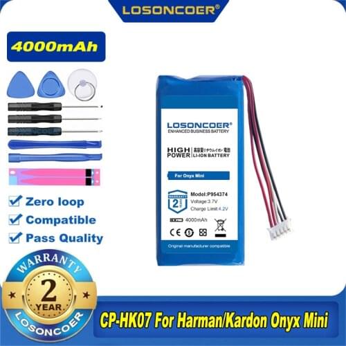 100% Original LOSONCOER 4000mAh Bluetooth Speaker Battery CP-HK07,P954374 for Harman/Kardon Onyx Mini