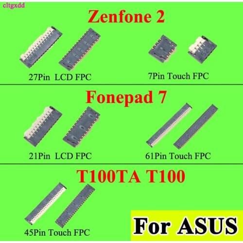 2PCS 21pin 45P 61P new LCD display Touch FPC Connector Port Plug on mainboard for ASUS zenfone2 ZE500KL Z00ED Fonepad 7 T100TA