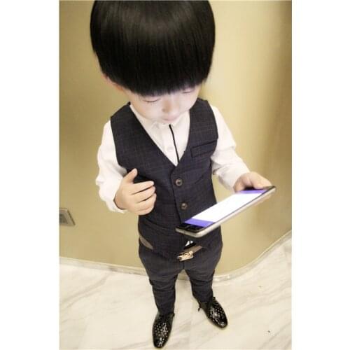 Boys Formal Tuxedo Dress Suits kids Weeding Sets Vest Pants 2pcs Kids Costumes Children Fashion Clothing Boy