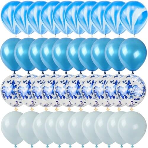 40pcs/set Blue Purple Confetti Agate Latex Balloons 12inch Macaron Balloon Birthday Party Wedding Decoration Anniversary gift