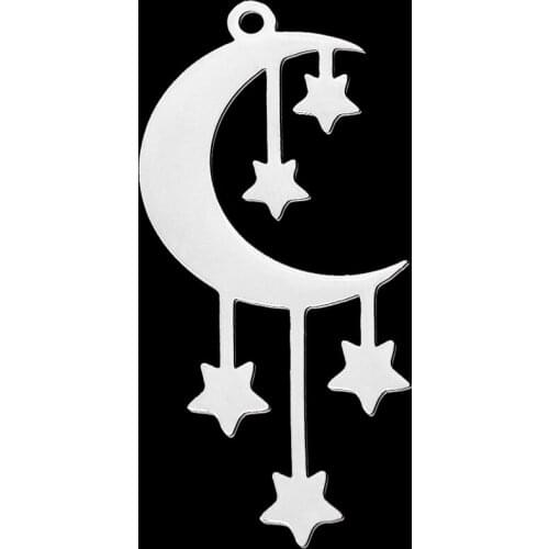 5pcs/lot 100% Stainless Steel Hanging Stars DIY Earring Pendant Charm Wholesale Top Quality Pendants