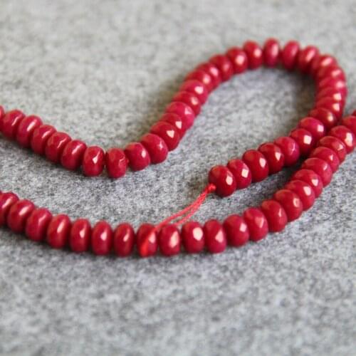 5x8mm New Faceted Dark Red Jaed beads chalcedony shape DIY stones 15" 2pc/lot Jewelry making design wholesale