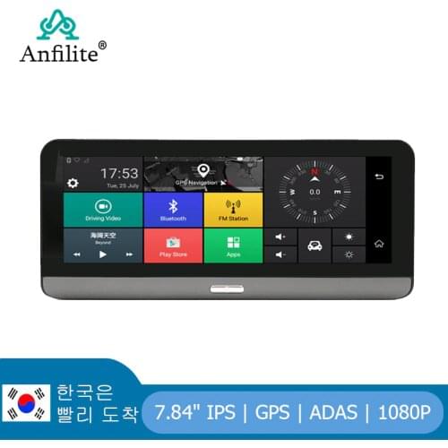 Anfilite Android 5.1 ADAS car dvr GPS navigation 1080P 4G dashcam Camera 7.84 " Bluetooth Car Dvr Rearview camera remote monit