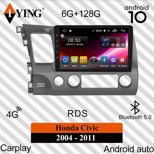 IYING For Honda Civic 8 FK FN FD 2004-2011 Car Radio Multimedia Video Player Navigation GPS Carplay Android 10 No 2din 2 din dvd