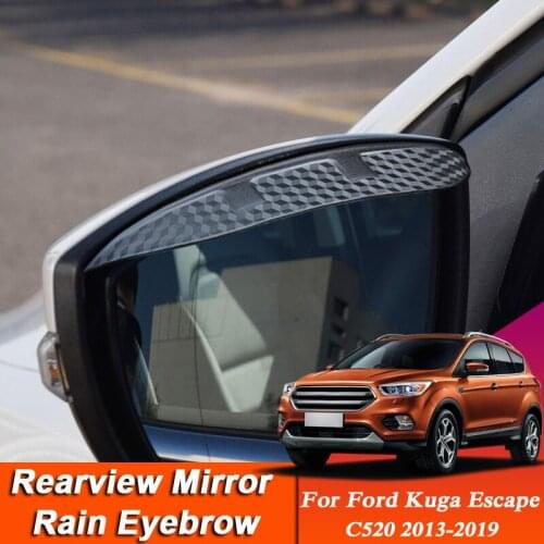 Car-styling For Ford Kuga Escape C520 2013-2019 Carbon Fiber Rearview Mirror Eyebrow Rain Shield Anti-rain Cover Auto Accessory