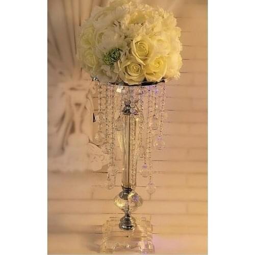 Free Shipping 10pcs/lot crystal wedding centerpiece/table flower vase/45cm tall