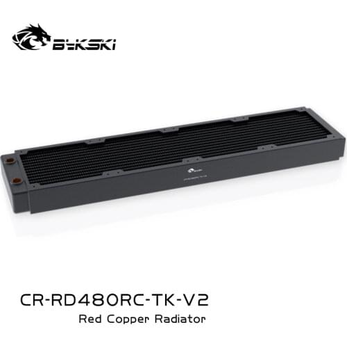 Bykski 40mm Thick 480mm Copper Computer Water Coolant Discharge Heat Sink Exchanger Radiator for 4*12cm Fan Raidator
