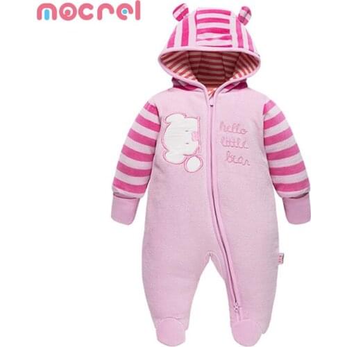 Newbor Baby Romper Suit Thickening Clip Cotton Climbing Suits Velvet Out Baby Baby Girl Clothes Crawlers For Kids Footies baby