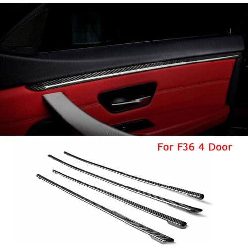 For BMW 4 Series F36 2012-2016 Sedan Door Handle Frame Trim Strip 4Pcs/Set Dry Carbon / FRP
