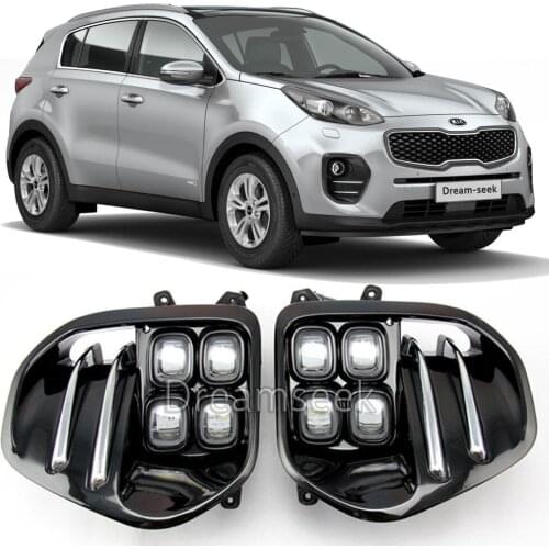 DRL For Kia Sportage QL 2016 2017 2018 2019 LED Car Daytime Running Light Relay Waterproof Driving Fog Lamp Daylight