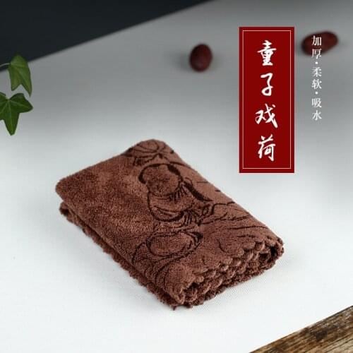 Two 】 tea towel water thickening sets of kung fu tea tea tea tray accessories the boy play lotus tea towel