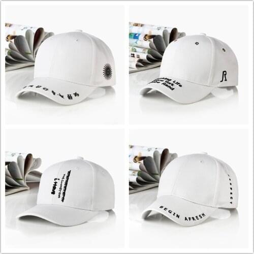 New Fashion letter Embroidery black White Cap Cotton Snapback Hats For Men Women Hip Hop Fitted Baseball Caps