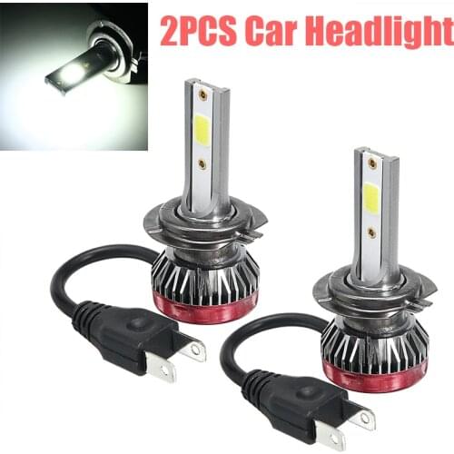 2pcs Car Auto H7 COB LED Headlight Kit 200W 20000LM Hi/Lo Beam Bulbs Light DC 9-32V 6000K White Lamp Blub Accessorie