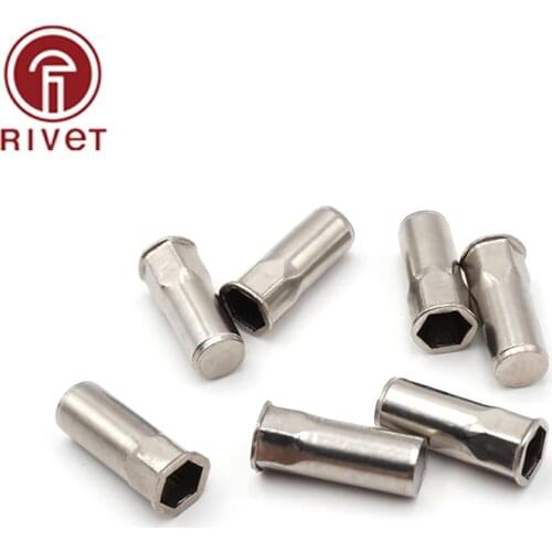 M4 M5 M6 M8 M10 304 Stainless Steel Half Hex Small Countersunk Head Rivet Nuts Sealed Insert Nut Blind End-close Rivet Nuts
