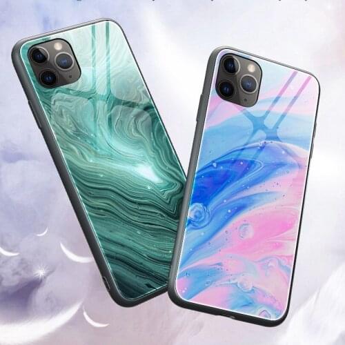 Marble Glass Case for iphone 12 mini case 12 Pro Max Tempered Glossy Back Cover For iPhone 11 XS XR 11 Pro Max SE 2020 8 7 Plus
