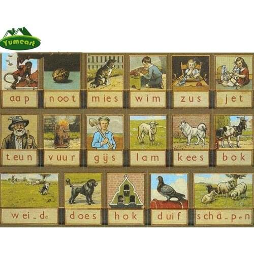 YUMEART Diamond Painting Reading Board Aap Noot Mies Diy 5d Painting Diamond Kid Square Stones Picture Diamond Patchwork Crafts