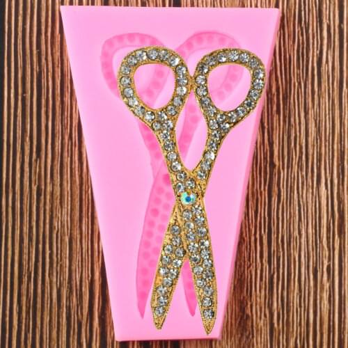 Scissors Silicone Molds Fondant Mold Chocolate Candy Gumpaste Moulds Cake Decorating Tools Jewelry Resin Polymer Clay Mould