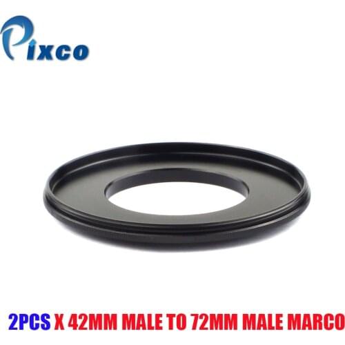 Pixco 2Pcs 42mm Male to 72mm Male Marco Reverse Coupling Ring Adapter Male Marco Reverse Coupling Ring Adapter 42mm Male to 72mm