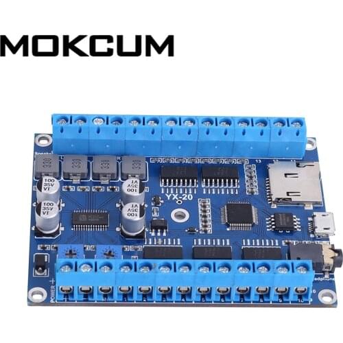 DC 6V-24V Voice Power Amplifier Board 20-Channel Low Level Trigger Stereo 25W*2 128MBit Music Controller Next/Prev/Random Player