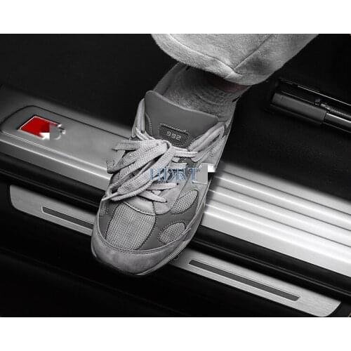 Fit For Audi Q7 2016-2020 Car Styling Inner Car Door Scuff Plate Threshold Cover Trims 6pcs Auto Accessories