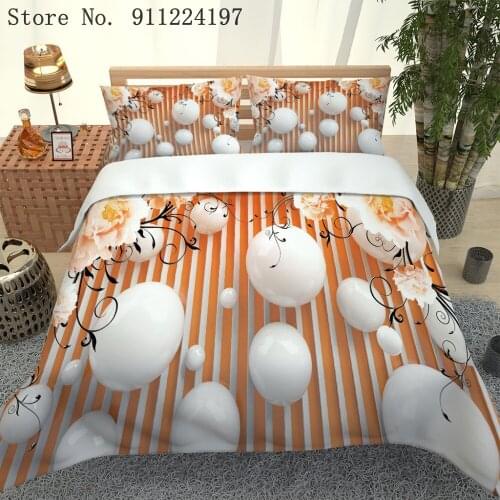 Stripe Home Textile Chinese Food Duvet Cover 3D Yuanxiao Printed Luxury Bedding Sets 2/3Pcs Single Double Queen King Bed Cover