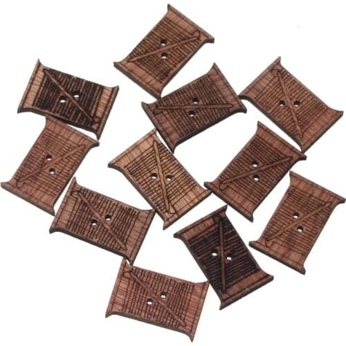 20pcs Wire coil Natural Wood Home Decorate Scrapbooking Crafts Handmade Hanging Ornament Accessory DIY 30x21mm