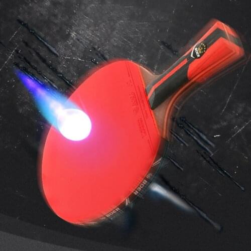 BOER 6STARS Paulownia Table Tennis Racket Lightweight Powerful Ping Pong Paddle Bat Grip Table Tennis Training with bag