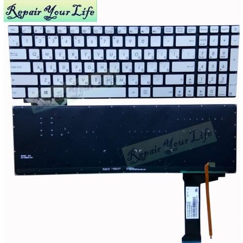 Russian Backlit Keyboard for ASUS N551J G551 N551 N551JK N551JM N551JQ N551ZU RU laptop keyboards sliver 662BRU00 original New
