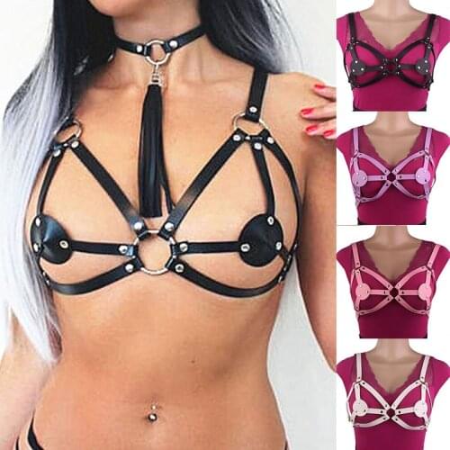 Body Harness Goth Leather Chain Bra Chest Waist Belt Witch Gothic Punk Fashion Metal Girl Festival Jewelry Accessories Bikini