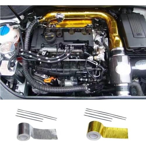 SPSLD Heat Foil Sealing Insulation Reflective Tape Adhesive Exhaust Pipe Decorative Shield Wrap Backed Roll Aluminum Auto 5M