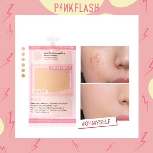 PINKFLASH Foundation OhMySelf Travel Size Matte Full Cover Ins Cream Foundation OhMyPinkFlash For 6 Colors Cosmetic