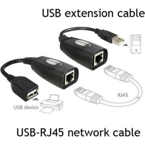 Ethernet Extender USB 2.0 Male To Female Cat6 Cat5 Rj45 LAN Ethernet Network Extender Repeater Adapter Converter Cable