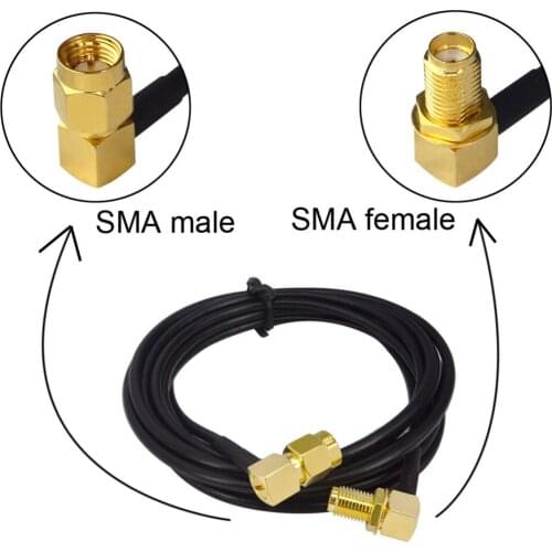 Extension cable SMA male right angle to SMA female nut 90 degree pigitail adapter RG174 2M 3M 5M