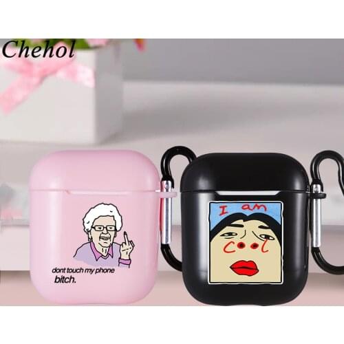 Funny Cartoon Case for Apple Airpods Pro 1 2 Soft Silicone Bluetooth Wireless Headset Earphones Cases Headphone Protection Cover